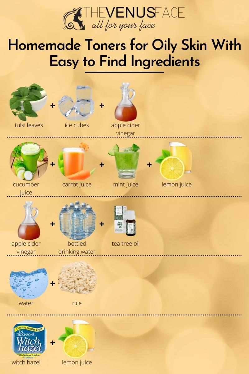 Homemade Toners for Oily Skin Infographic thevenusface
