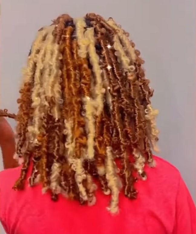 blonde gold butterfly locs with color thevenusface