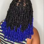 blue and black butterfly locs with color thevenusface