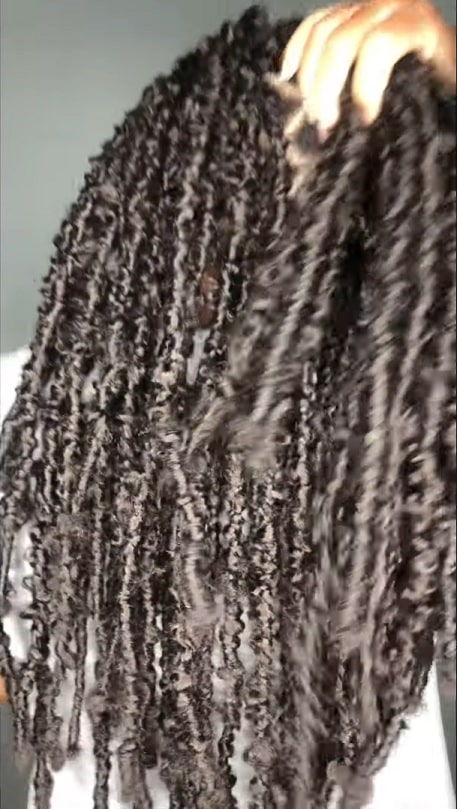 bright brown butterfly locs with color thevenusface