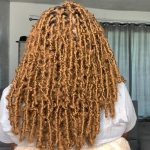 bright gold butterfly locs with color thevenusface