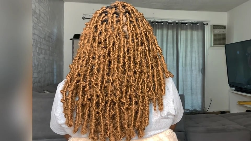 bright gold butterfly locs with color thevenusface