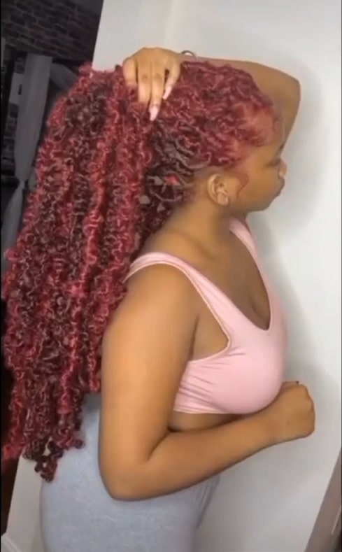 burgundy butterfly locs with color thevenusface