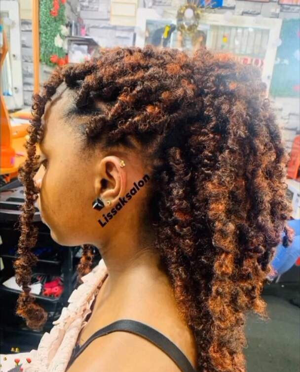 dark orange brown butterfly locs with color thevenusface