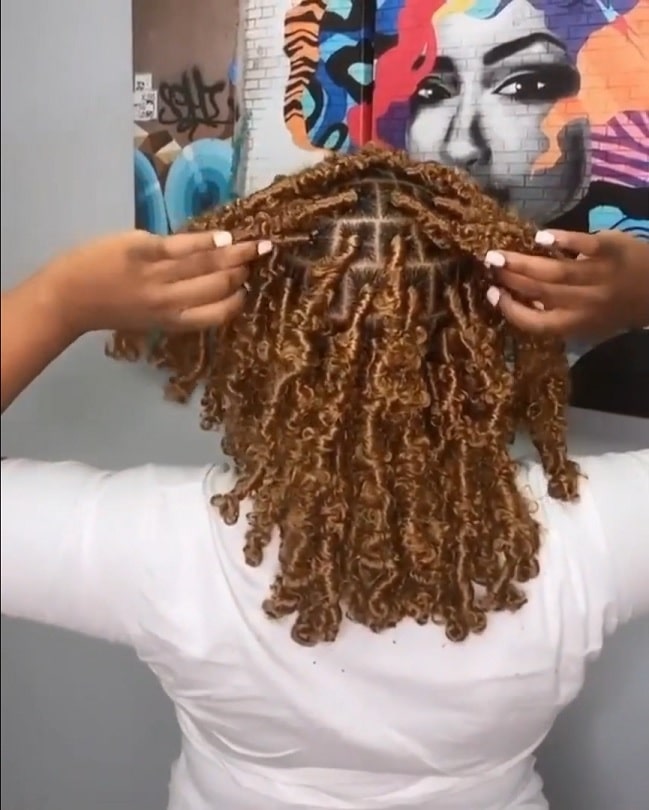 gold butterfly locs with color thevenusface