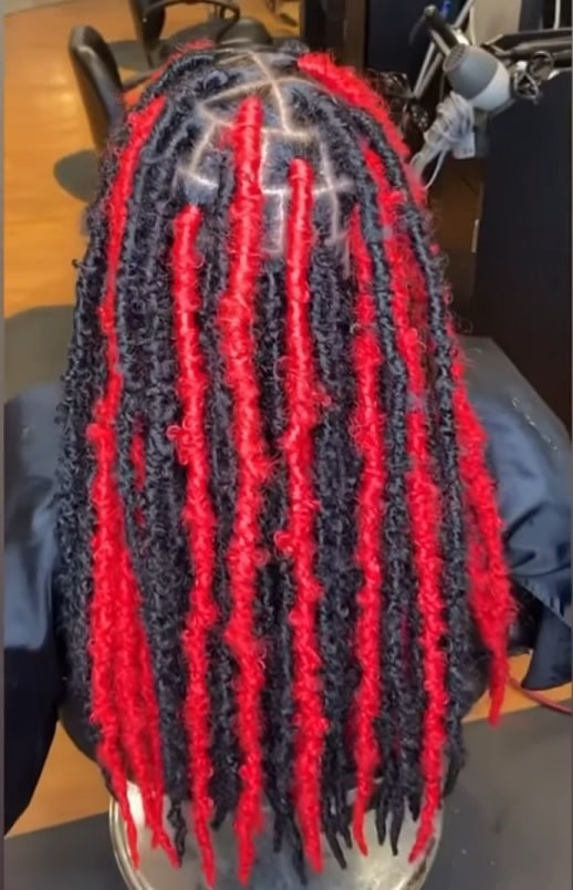 long black red butterfly locs with color thevenusface