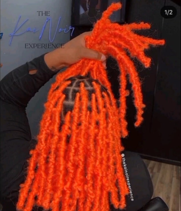 long orange butterfly locs with color thevenusface