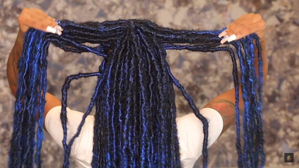 long soft blue butterfly locs with color thevenusface