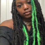 mid back length green black butterfly locs with color thevenusface