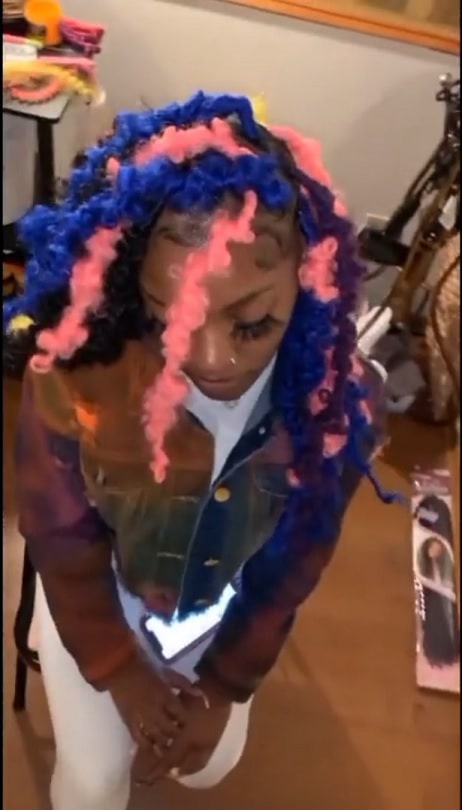 pink blue black butterfly locs with color thevenusface