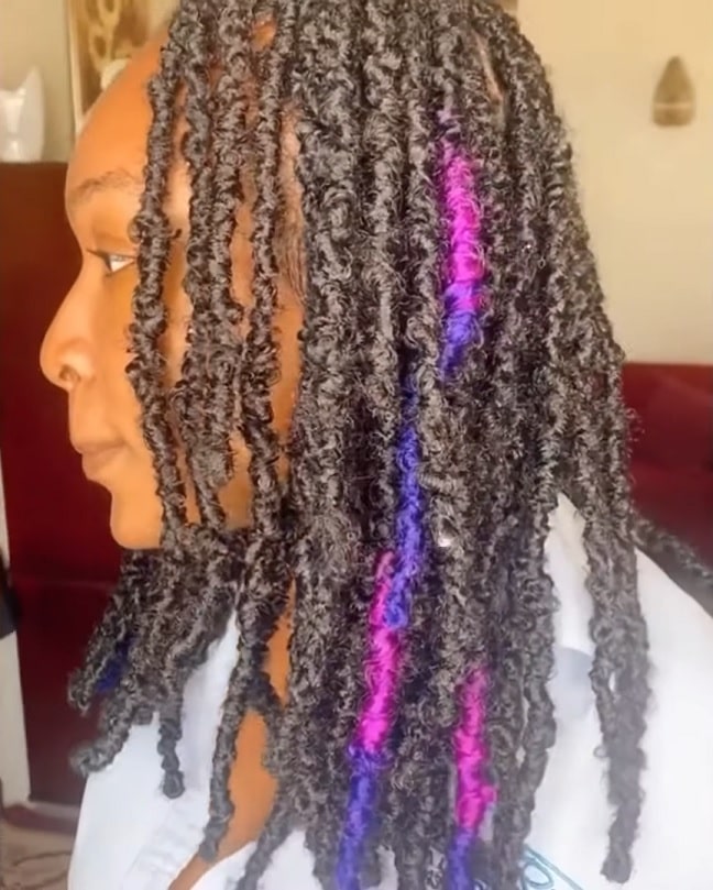 pink blue black butterfly locs with color thevenusface