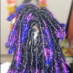 purple blue black butterfly locs  with color thevenusface