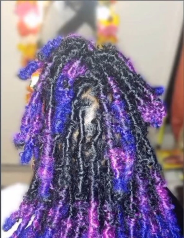 purple blue black butterfly locs with color thevenusface