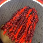 red crimson butterfly locs with color thevenusface