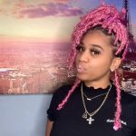 short bright pink butterfly locs with color thevenusface