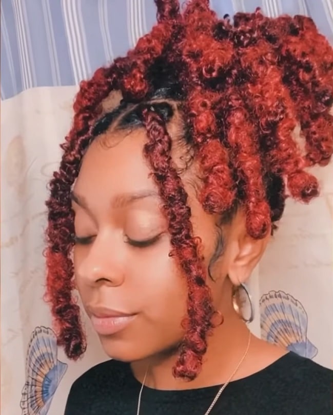 short orange butterfly locs with color thevenusface
