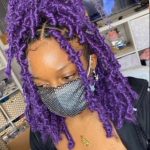 shoulder length purple butterfly locs with color thevenusface