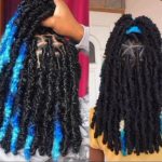 turquoise blue black butterfly locs with color thevenusface