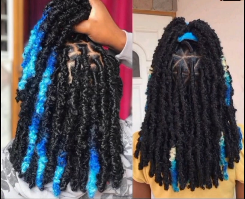 turquoise blue black butterfly locs with color thevenusface