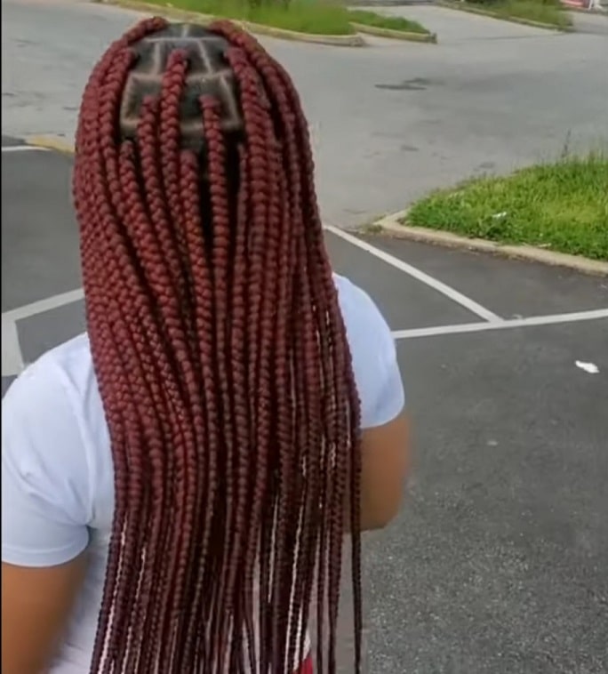 Red deals knotless braids