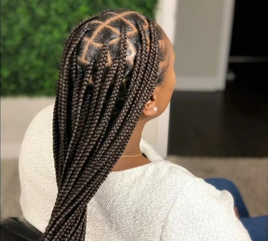 44 Knotless Braids With Color Photos for Haircut Ideas