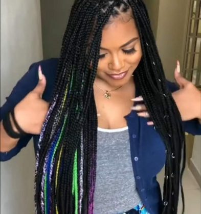 44 Knotless Braids With Color Photos for Haircut Ideas